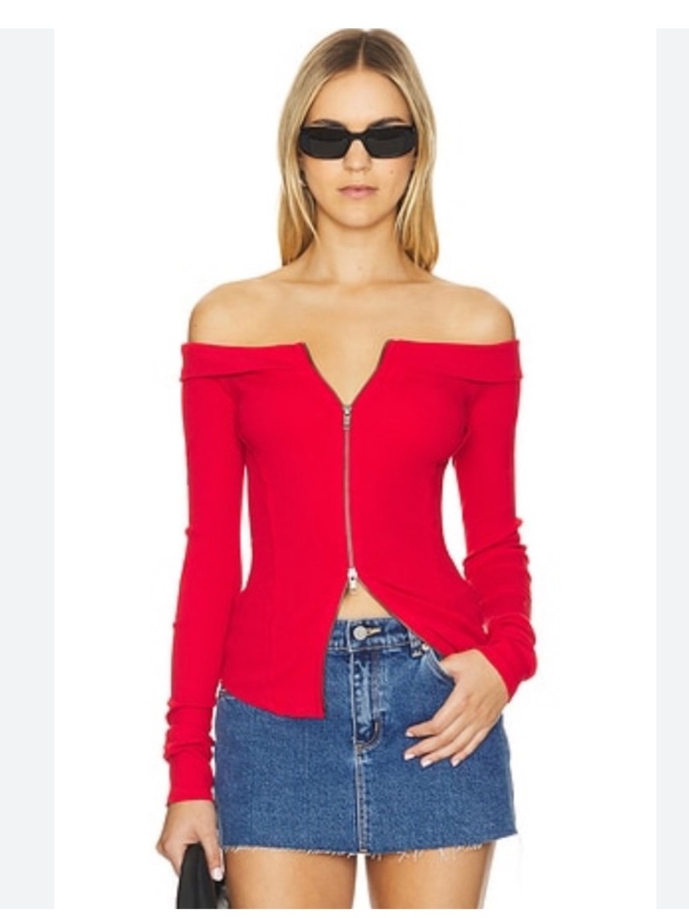 We The Free Eye Candy Tee Blouse Top red racer size small
